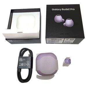 Samsung Galaxy Buds2 Pro SM-R510 Lavender Purple Wireless Earbuds + Box Case